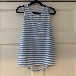 btween Blue/White Striped Flowing Tank Size 10